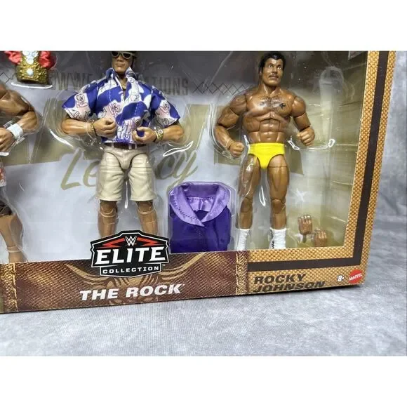 WWE Mattel Elite‎ The Rock WWE Generations Maivia Legacy 3-Pack Exclusive - Picture 4 of 10